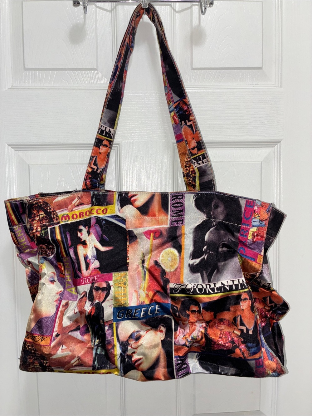 Colorful RUNWAY MODELS MAGAZINE TRAVEL Collage Tote Bag Multicolor Weekender